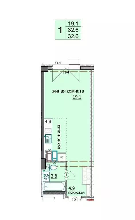 1-к кв. Пензенская область, Пенза Побочинская ул., с14 (33.2 м) - Фото 0