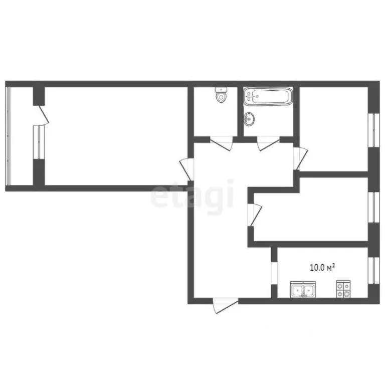 3-к кв. Ростовская область, Ростов-на-Дону Зоологическая ул., 14/7 ... - Фото 2
