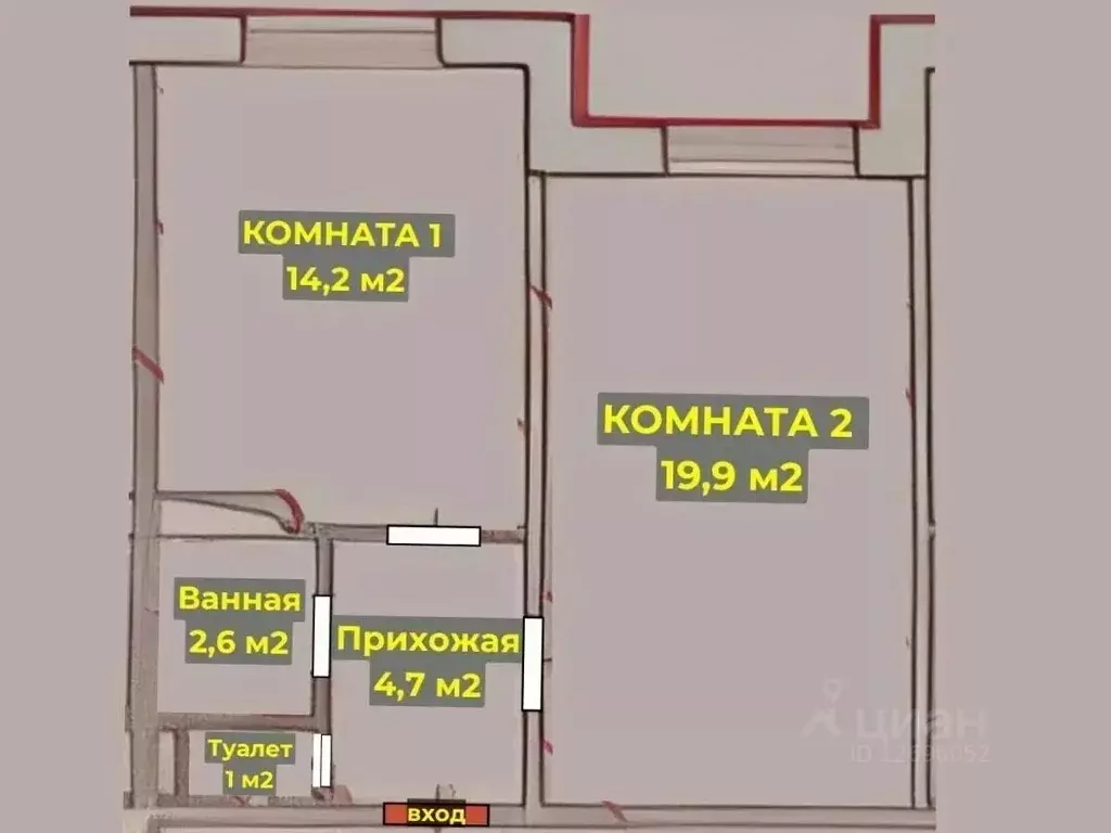 Комната Санкт-Петербург просп. Наставников, 28К1 (34.0 м) - Фото 2