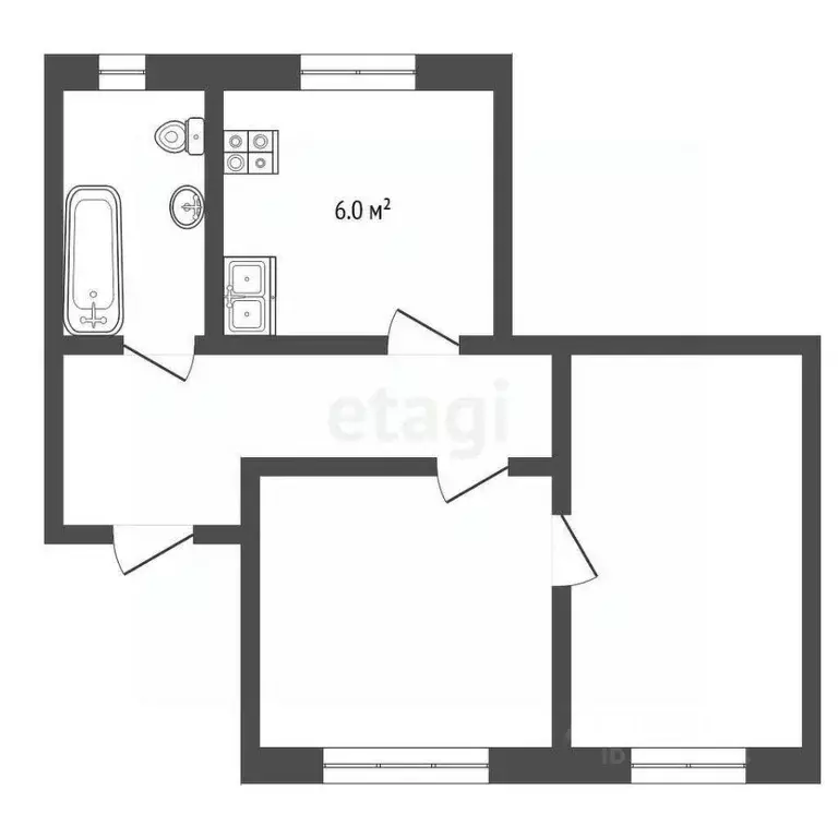 2-к кв. Свердловская область, Талица ул. Циховского, 15 (40.0 м) - Фото 2