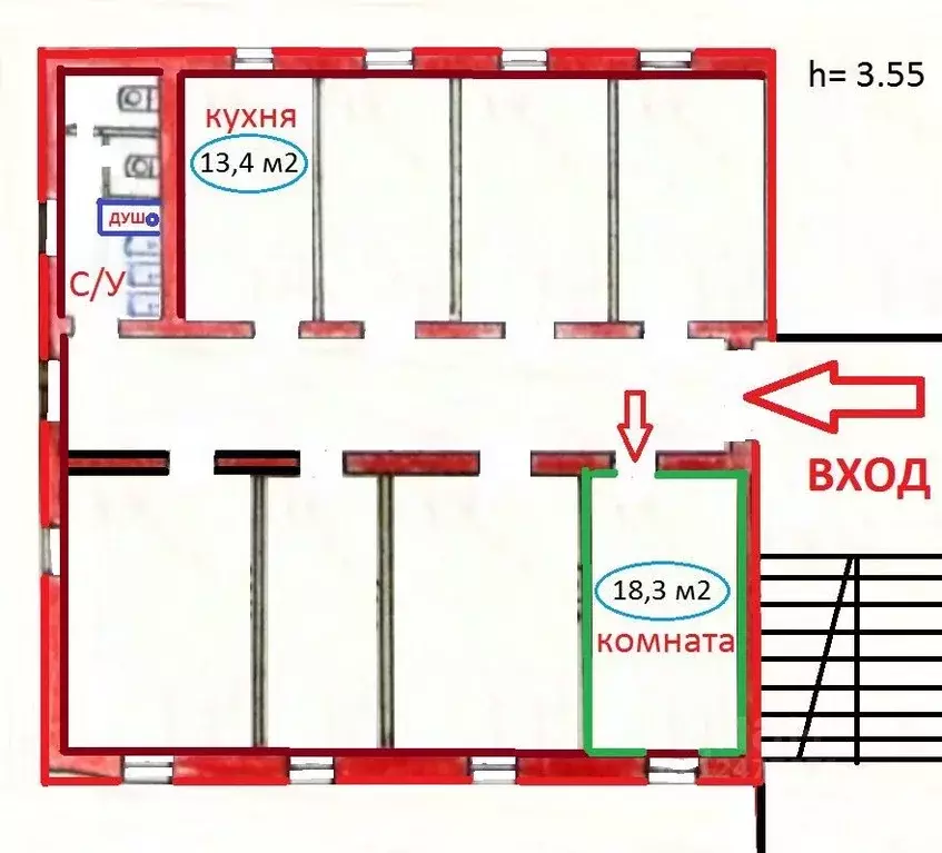 Комната Ленинградская область, Гатчина ул. Урицкого, 17 (18.3 м) - Фото 2