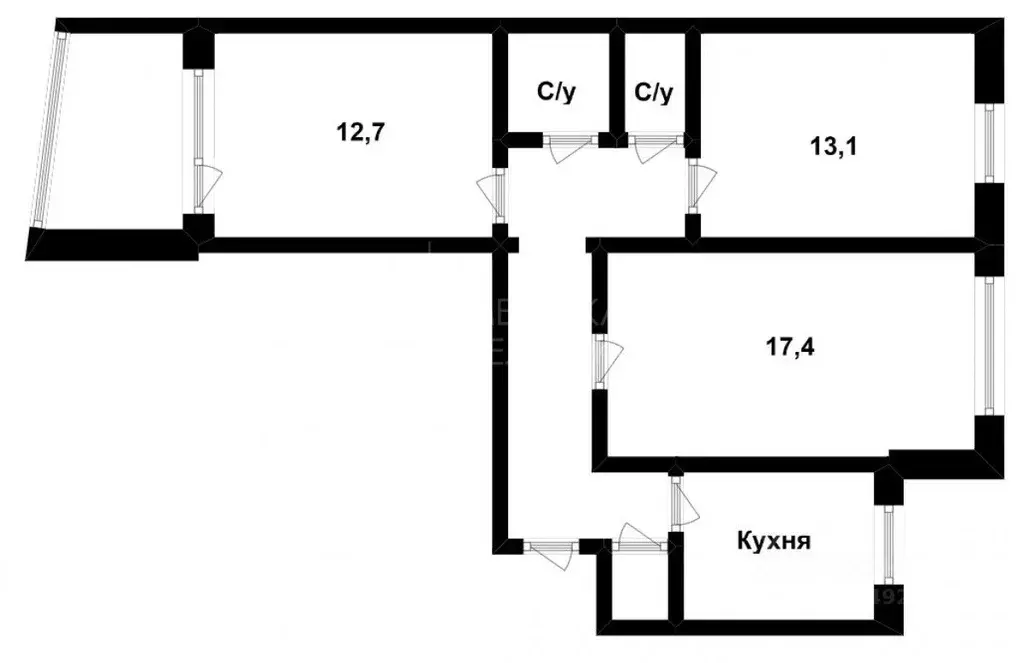 3-к кв. Тюменская область, Тюмень ул. Домостроителей, 18 (65.5 м) - Фото 2