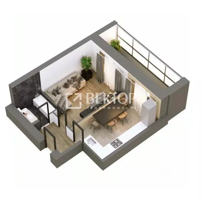 1-к кв. Костромская область, Кострома Малышково мкр, ул. Суслова, 1 ... - Фото 2