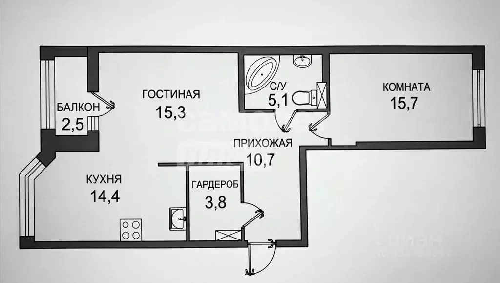 2-к кв. Санкт-Петербург Малая Бухарестская ул., 12 (65.3 м) - Фото 2
