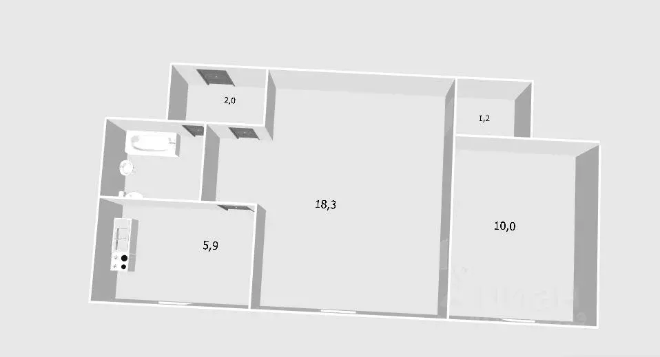 2-к кв. Башкортостан, Уфа ул. Александра Невского, 37 (40.4 м) - Фото 2
