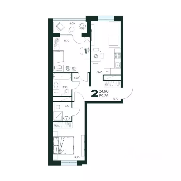 2-к кв. Московская область, Химки Сходня мкр, Первомайская ул., ... - Фото 1