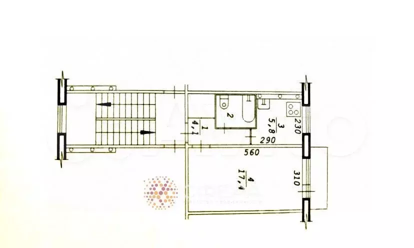 1-к. квартира, 30,4 м, 2/5 эт. - Фото 0