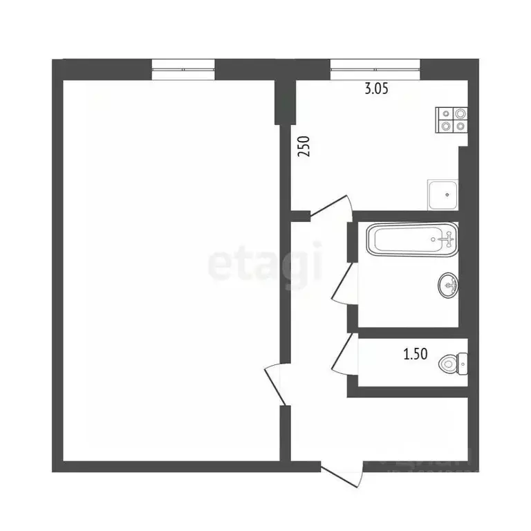 1-к кв. Московская область, Дмитров ул. Космонавтов, 38 (31.9 м) - Фото 2
