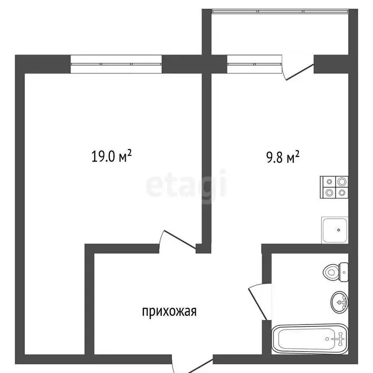 1-комнатная квартира: Москва, улица Дыбенко, 34 (35 м) - Фото 0