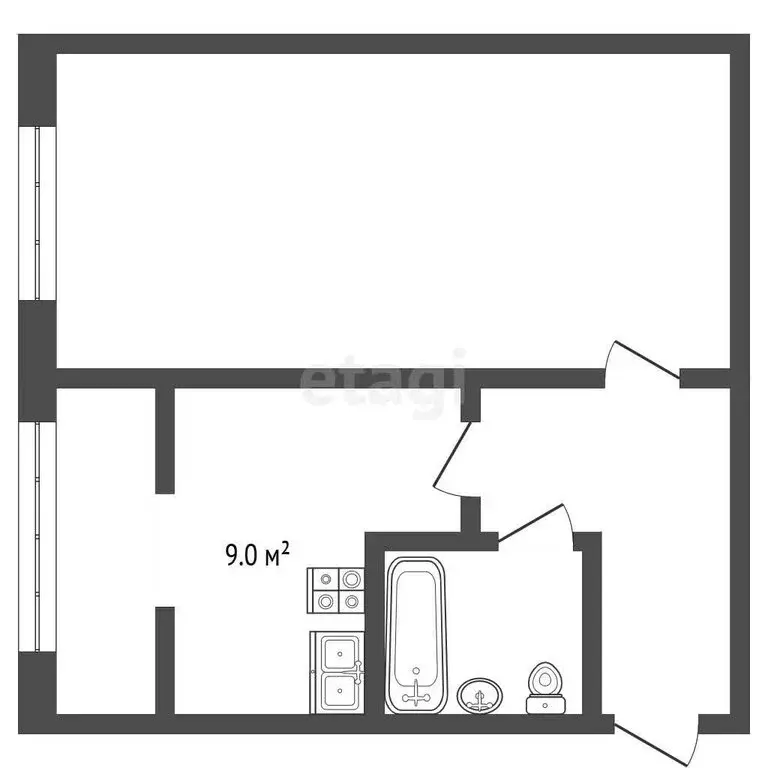 1-комнатная квартира: Нальчик, улица Киримова, 138Б (36.4 м) - Фото 1
