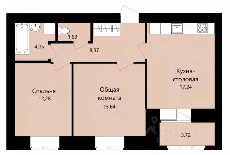 2-к кв. Мордовия, Саранск ул. Филатова, 11 (61.13 м) - Фото 1