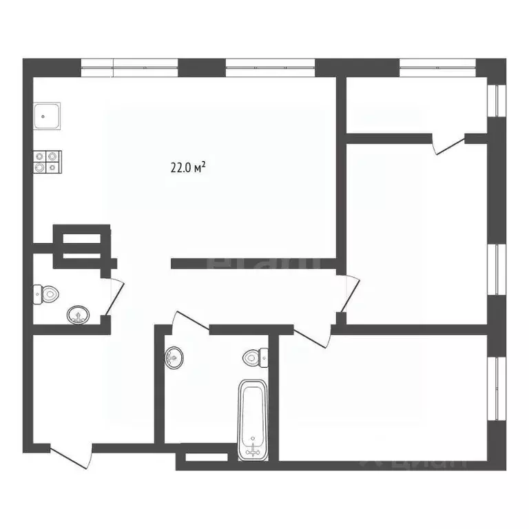 2-к кв. Тюменская область, Тюмень ул. Мельникайте, 34к1 (80.7 м) - Фото 2