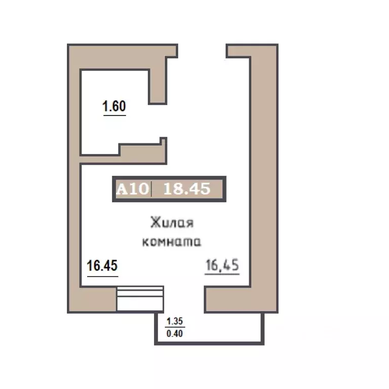 Студия Красноярский край, Красноярск Новая Базаиха мкр,  (18.45 м) - Фото 0