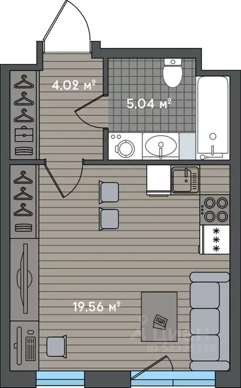1-к кв. Москва Зорге 9 жилой комплекс, 9Ак7 (29.7 м) - Фото 0
