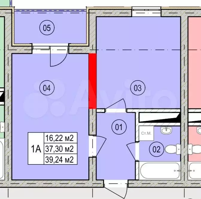 1-к. квартира, 40 м, 5/16 эт. - Фото 0