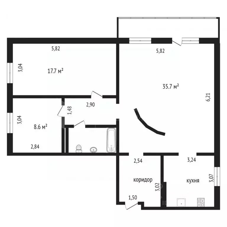 3-к кв. Тюменская область, Тюмень Инженерная ул., 72 (87.0 м) - Фото 1