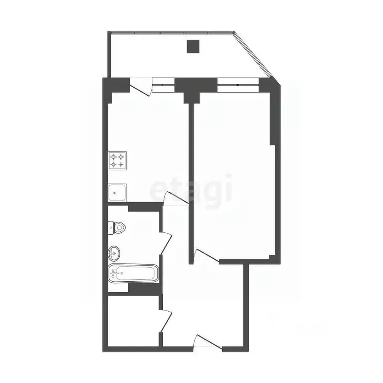 1-к кв. Красноярский край, Красноярск ул. Шахтеров, 42 (46.5 м) - Фото 2