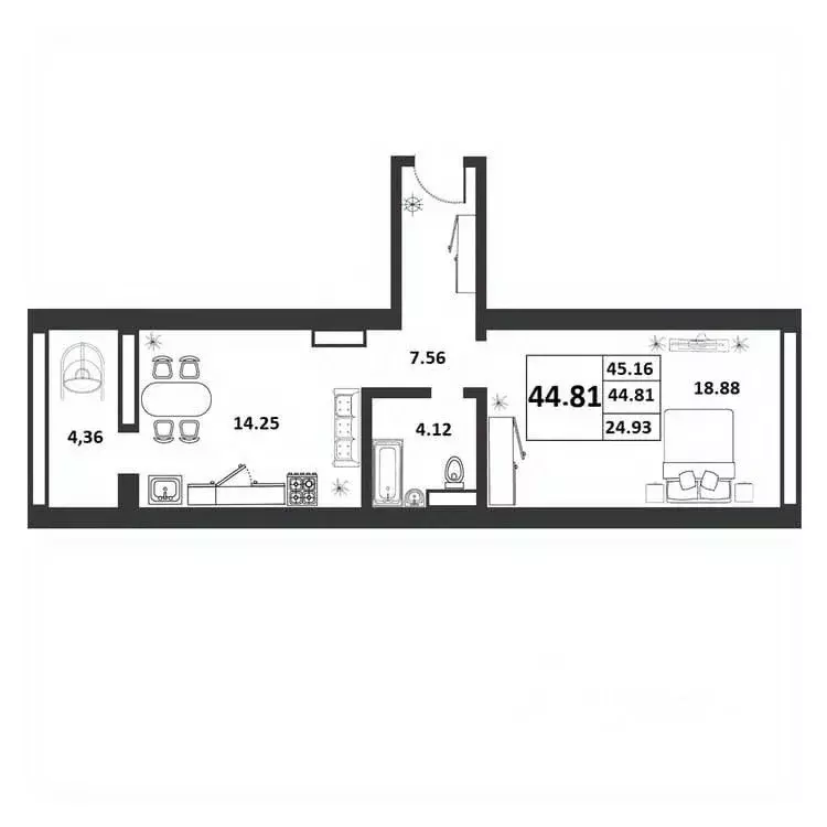 1-к кв. Новгородская область, Великий Новгород ул. Якова Павлова, 15 ... - Фото 1