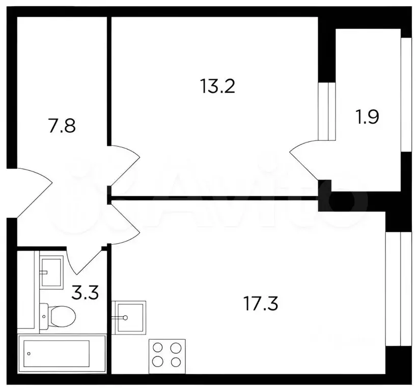 Квартира-студия, 44 м, 6/20 эт. - Фото 0