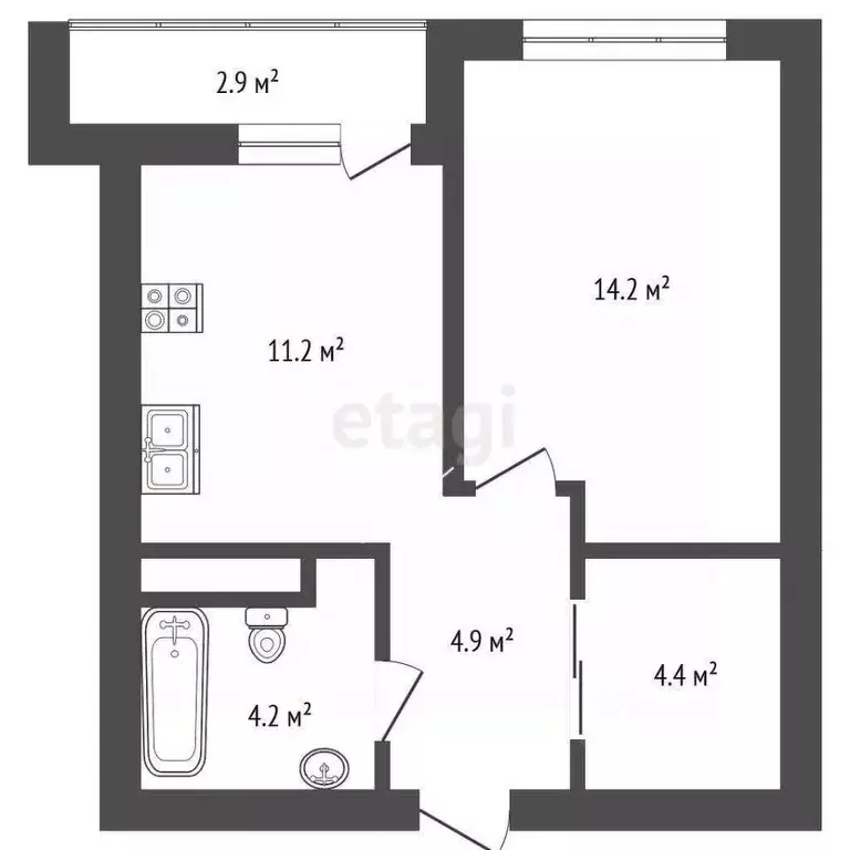 1-к кв. Московская область, Красногорск Опалиха мкр, аллея Золотая, 1 ... - Фото 2