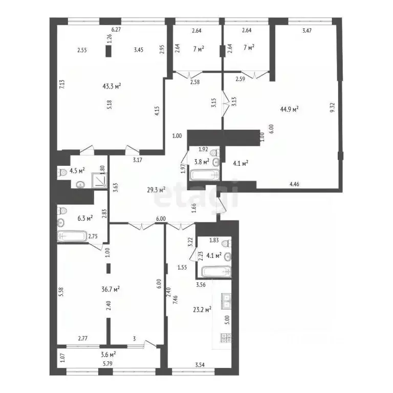 4-к кв. Московская область, Химки Молодежная ул., 7к1 (209.9 м) - Фото 2