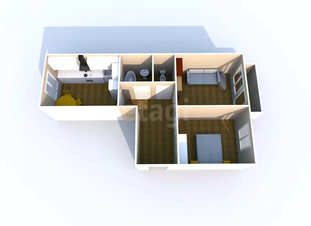 2-к кв. Сахалинская область, Невельск Советская ул., 44 (50.1 м) - Фото 2