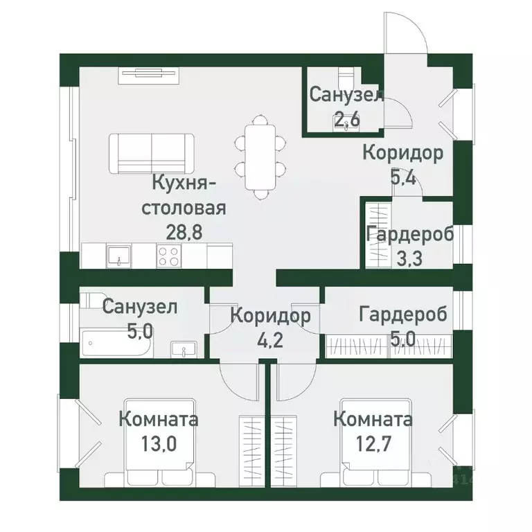 2-к кв. Челябинская область, Челябинский городской округ, пос. ... - Фото 1