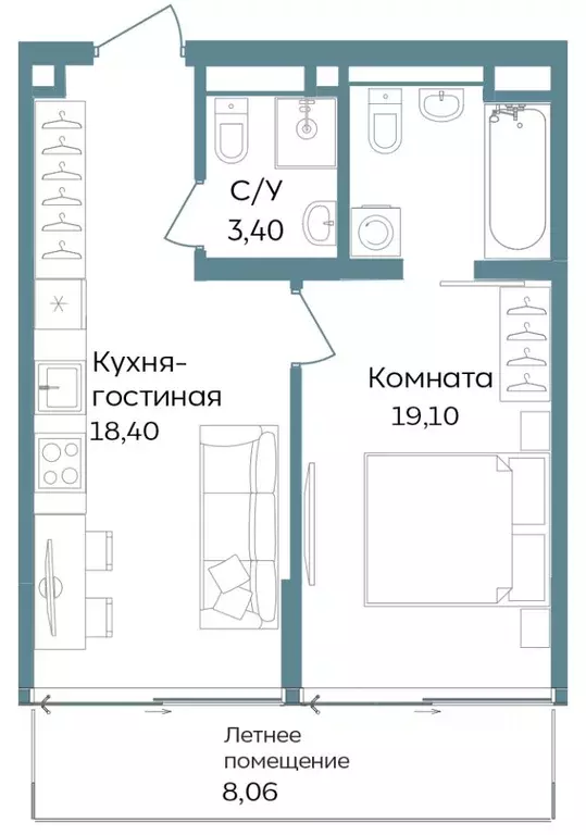 1-к кв. Крым, Саки ул. Морская (48.96 м) - Фото 0