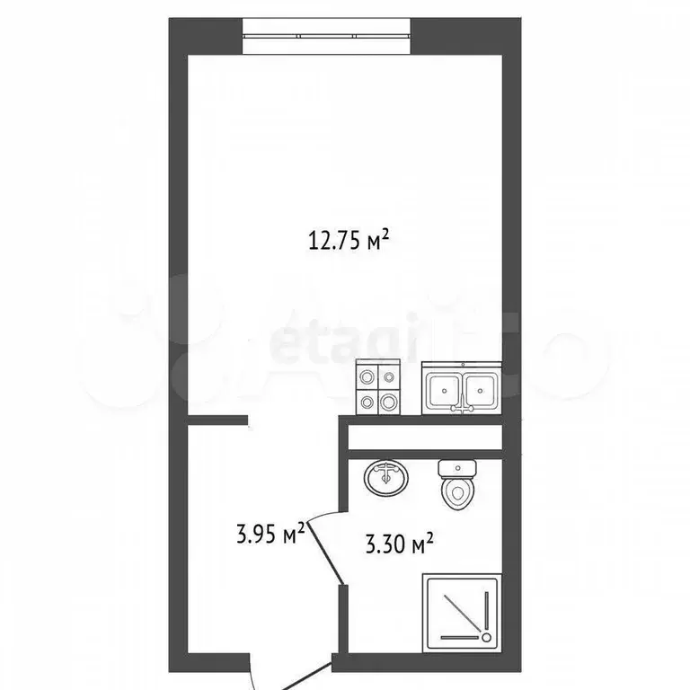 Апартаменты-студия, 20 м, 8/16 эт. - Фото 0