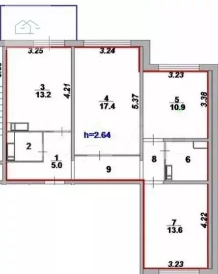 3-к. квартира, 75 м, 4/17 эт. - Фото 0