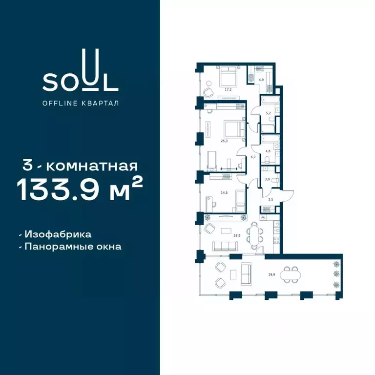 3-к кв. Москва Часовая ул., 28к8 (133.9 м) - Фото 0