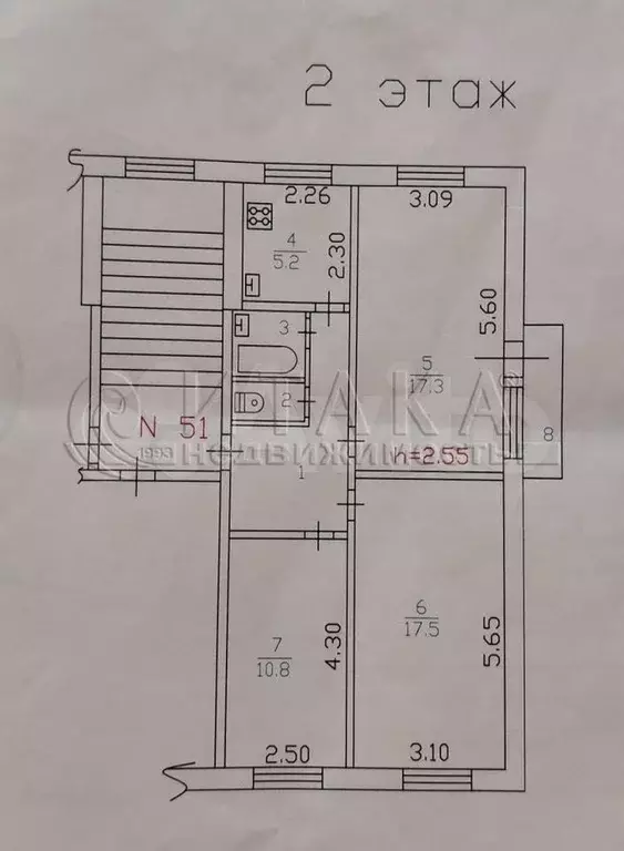 3-к. квартира, 62 м, 2/5 эт. - Фото 0
