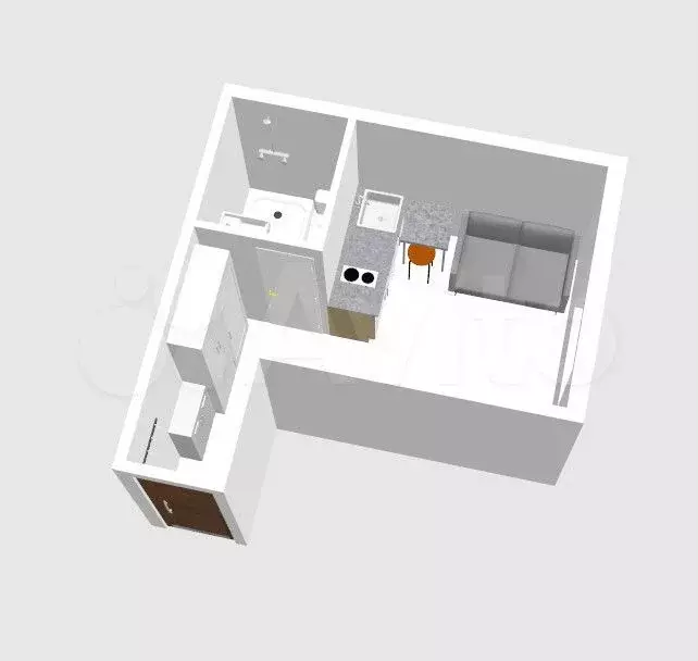 Квартира-студия, 14,6 м, 1/16 эт. - Фото 1