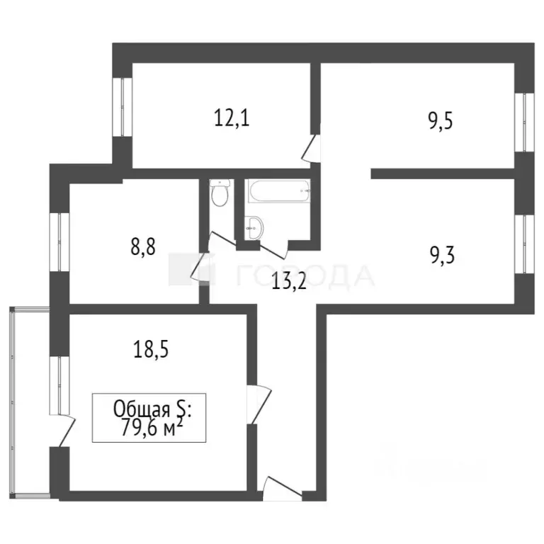 4-к кв. Кемеровская область, Новокузнецк ул. Тольятти, 7 (79.1 м) - Фото 2
