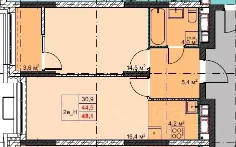 2-к кв. Приморский край, Владивосток Бам мкр,  (48.1 м) - Фото 0