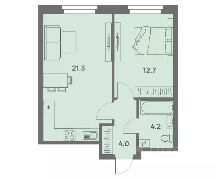 2-к кв. Пермский край, Пермь Трамвайная ул., 27 (41.8 м) - Фото 1