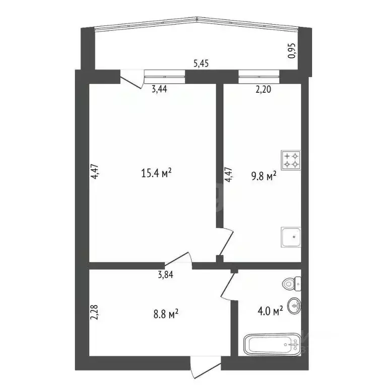 1-к кв. Амурская область, Благовещенск ул. Василенко, 16/1 (38.0 м) - Фото 2