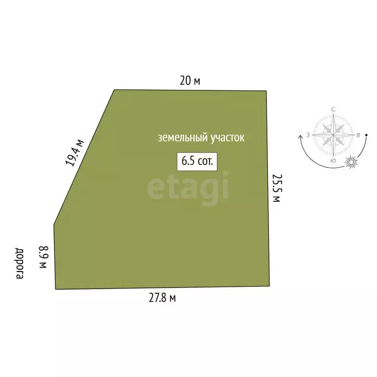 Участок в Тюменский муниципальный округ, деревня Субботина (6.5 м) - Фото 1