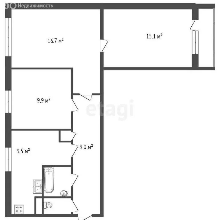 3-комнатная квартира: Кировск, Новая улица, 3 (65.2 м) - Фото 0