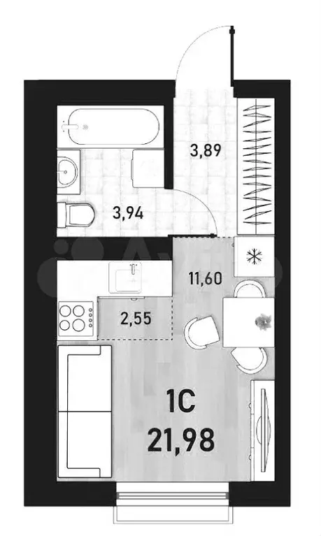 Квартира-студия, 22 м, 8/23 эт. - Фото 0