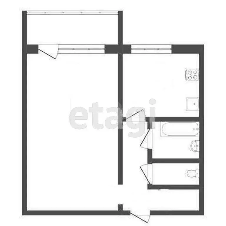 1-комнатная квартира: Абакан, улица Некрасова, 34 (27.3 м) - Фото 0