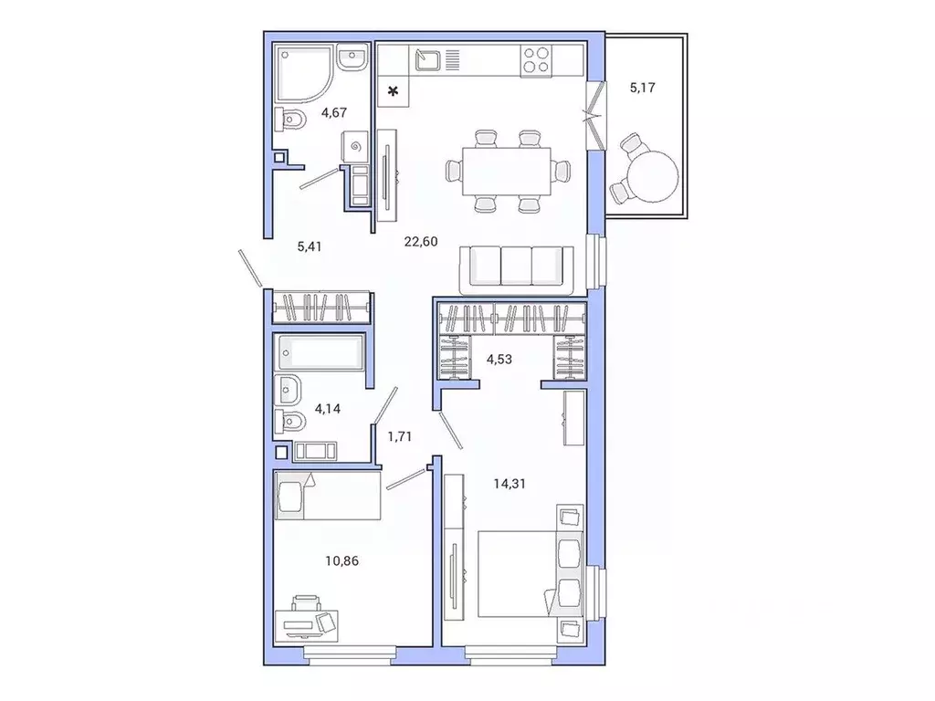 2-к кв. Ленинградская область, Гатчина ул. Чехова, 39 (70.0 м) - Фото 1