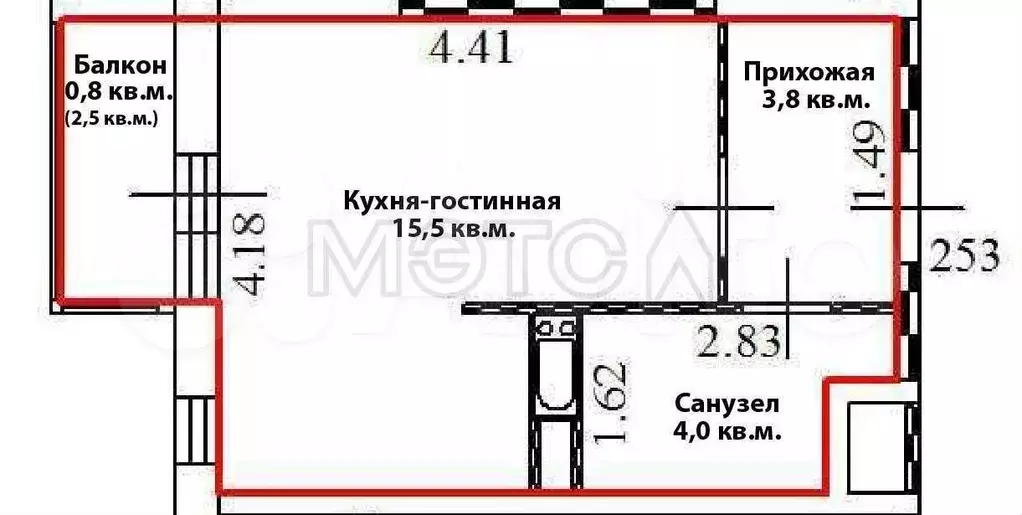 Аукцион: 1-к. квартира, 23,3 м, 15/17 эт. - Фото 0