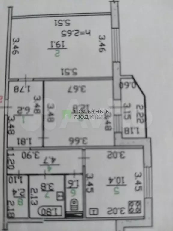 2-к. квартира, 61 м, 6/9 эт. - Фото 0