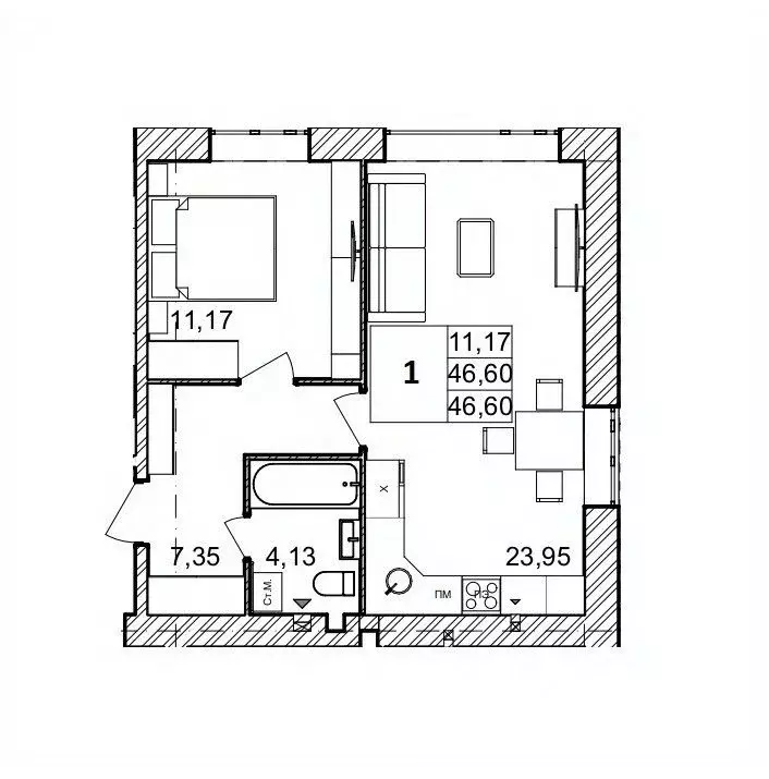 1-к кв. Волгоградская область, Волгоград бул. 30-летия Победы, 19В ... - Фото 1
