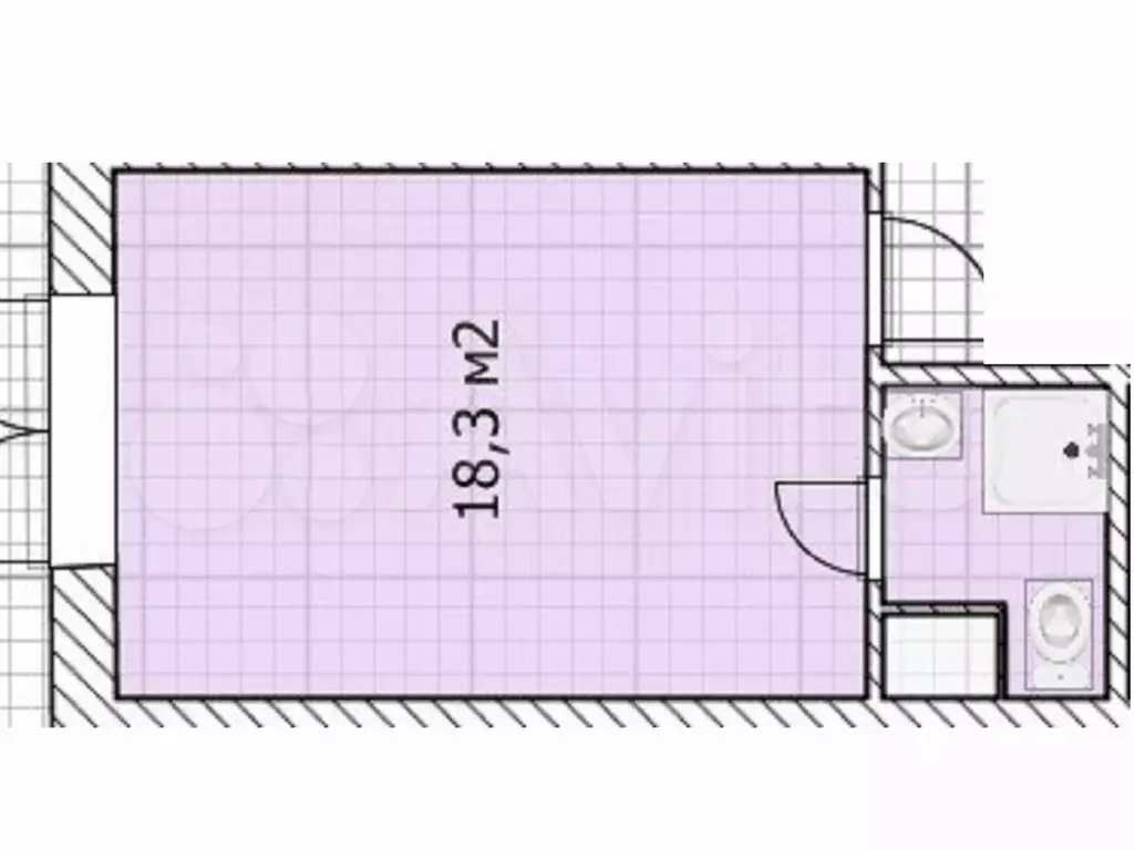 Квартира-студия, 18,3 м, 2/9 эт. - Фото 0