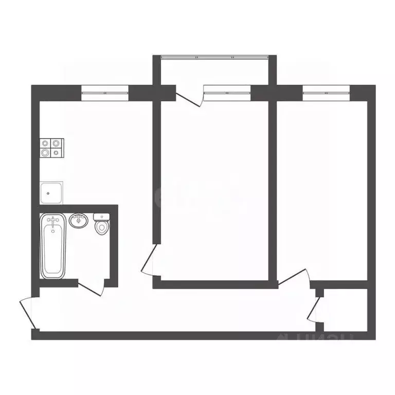 2-к кв. Тульская область, Тула ул. Кутузова, 88Б (45.0 м) - Фото 2