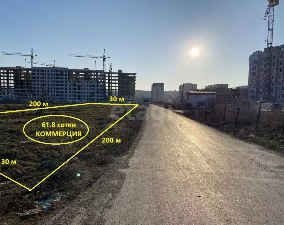 Участок в Крым, Симферопольский район, с. Мирное ул. 9 мая (61.8 сот.) - Фото 0