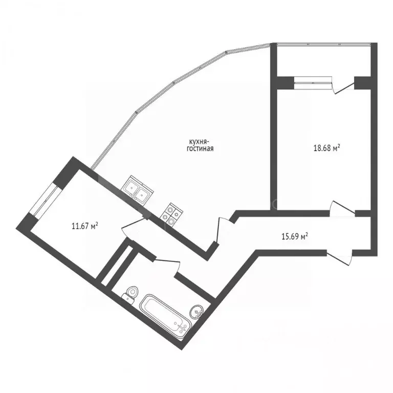 2-к кв. Тюменская область, Тюмень Ямская ул., 86 (73.0 м) - Фото 1