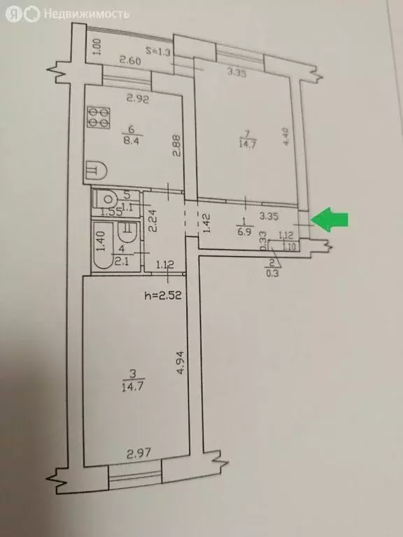 2-комнатная квартира: Брянск, улица Котовского, 6 (49.5 м) - Фото 1